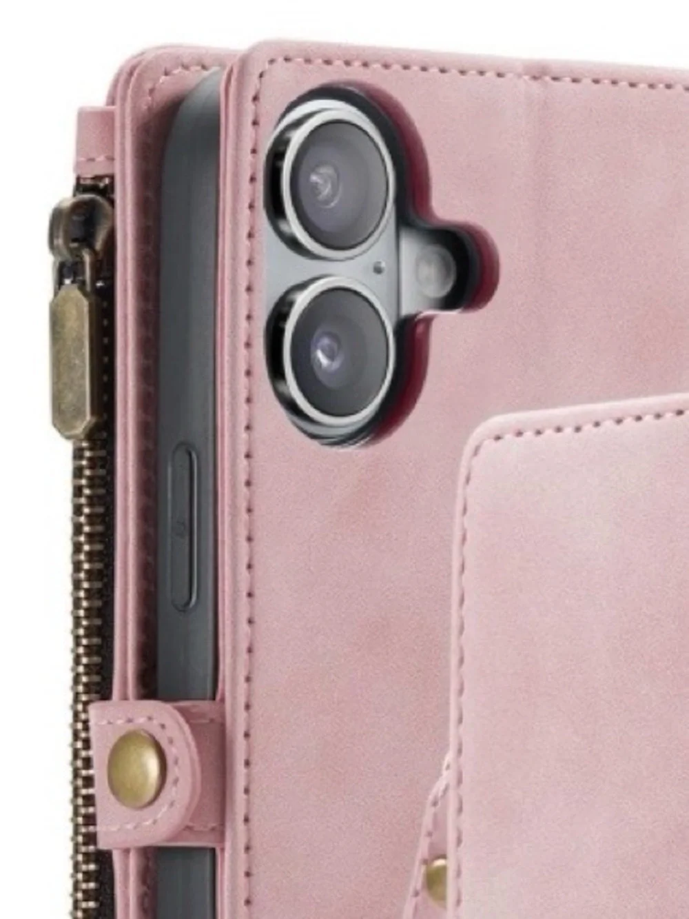iPhone 17 Wallet Case Pu Leather RFID Blocking - PINK